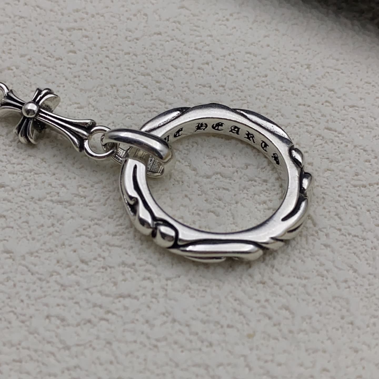 Chrome Hearts Silver Circle Pendant Necklace